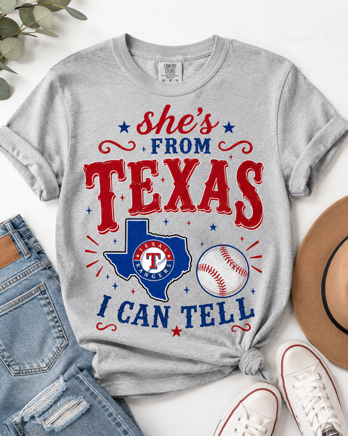 She's From Texas Rangers Tee
