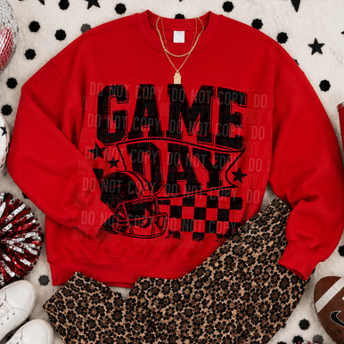 Game Day Distressed Checkered Era Tee/Transfer