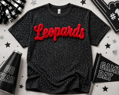 Leopards Metallic Red Puff  Tee