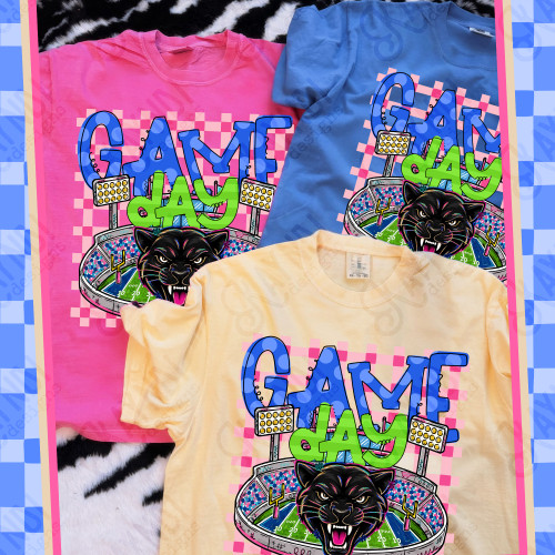 Game Day Panthers- Comfort Color Tee