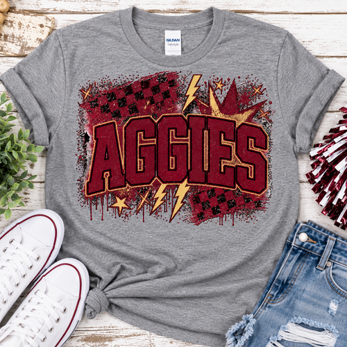 Aggies Checkered Tee