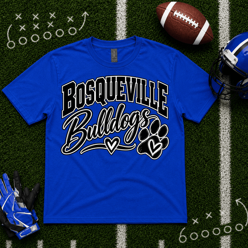 Bosqueville Bulldogs Paw Tee