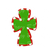 Red Polka Dot Green Cross Transfer