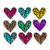 Triple stacked leopard hearts Transfer