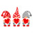 Red and Gray Gnomes with Hearts Transfer