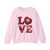 LOVE Heart Knit Gildan Crewneck Sweatshirt — Valentine's Cozy Graphic Sweatshirt