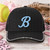 B Logo Hat Black/Black Rhinestones