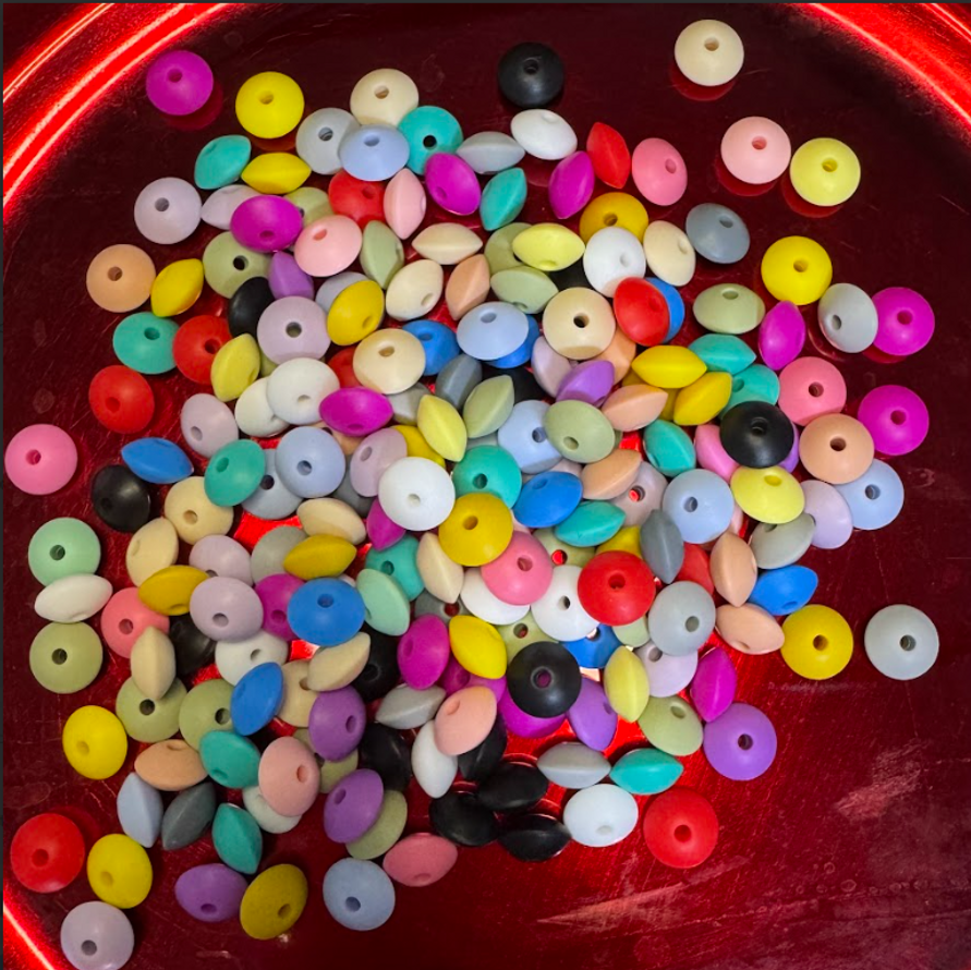 200 PC Silicone Beads Colorful Flat Bead 200 PC Silicone Beads Colorful Flat Bead