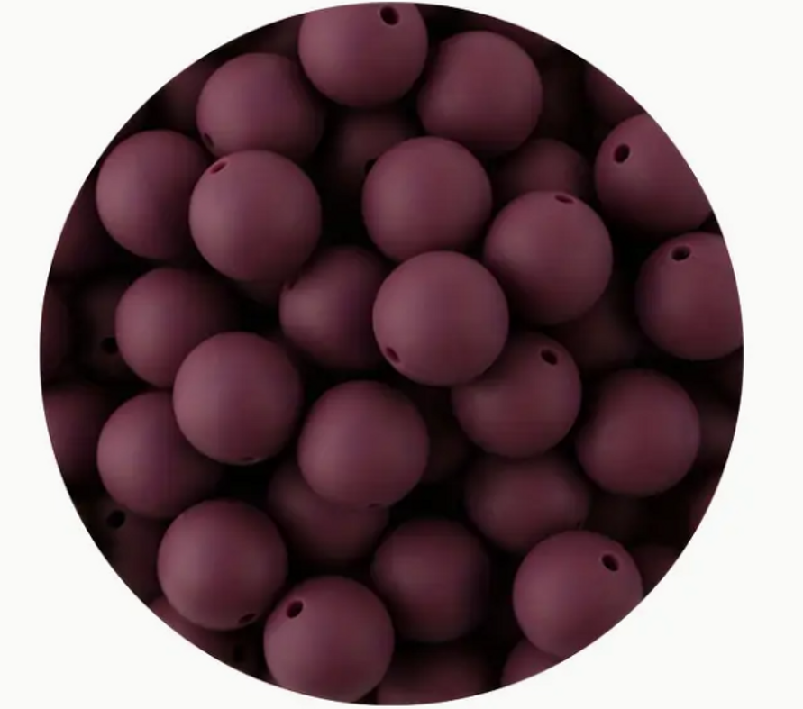 53 PCS Silicone Bead Assortment 12mm Dark Magenta 53 PCS Silicone Bead Assortment 12mm Dark Magenta