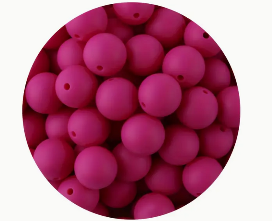 53 PCS Silicone Bead Assortment 12mm Magenta 53 PCS Silicone Bead Assortment 12mm Magenta