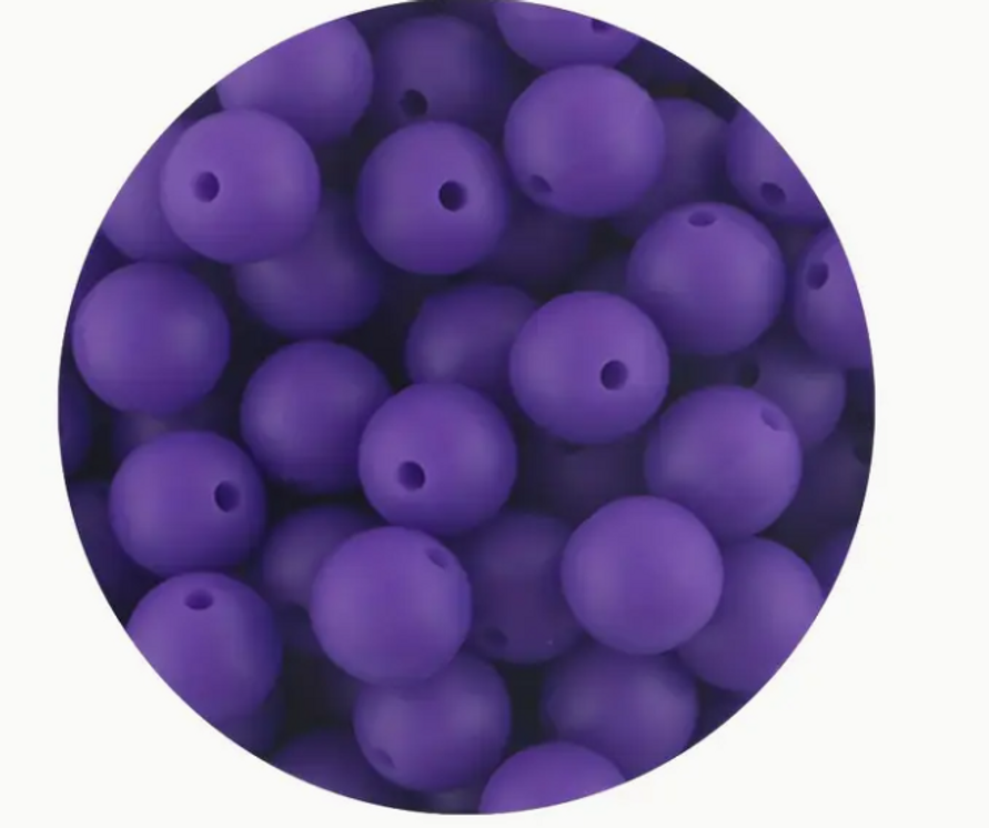 53 PCS Silicone Bead Assortment 12mm Dark Purple 53 PCS Silicone Bead Assortment 12mm Dark Purple