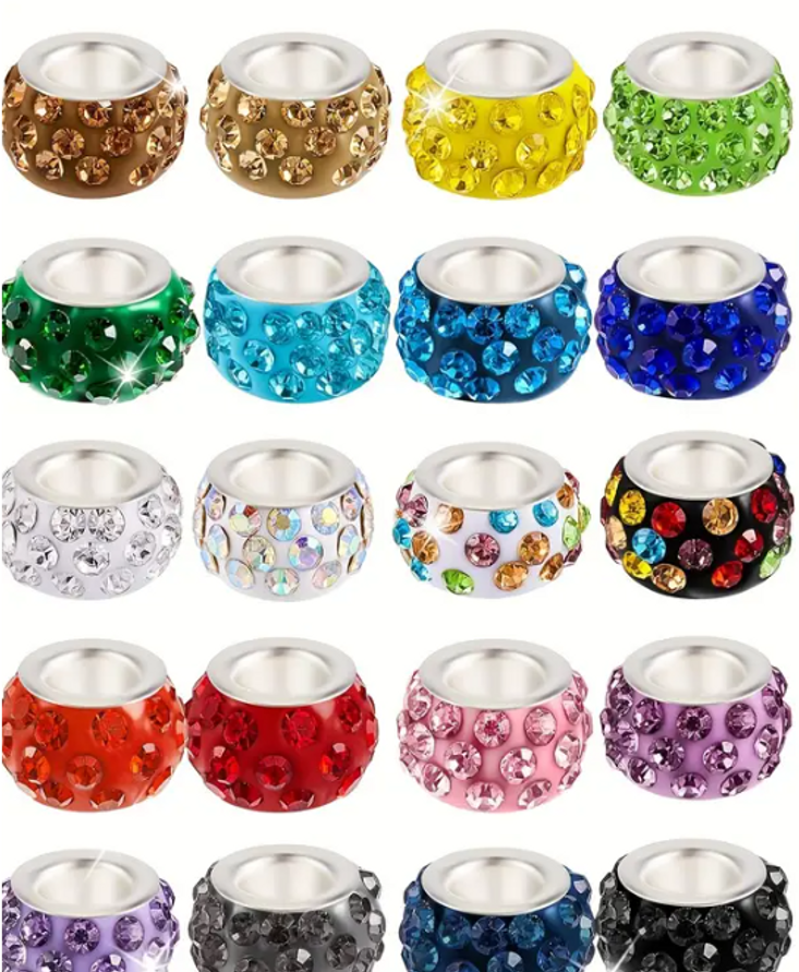 10mm Assorted Multicolor Rhinestone Bead Spacer-10 pack 10mm Assorted Multicolor Rhinestone Bead Spacer-10 pack