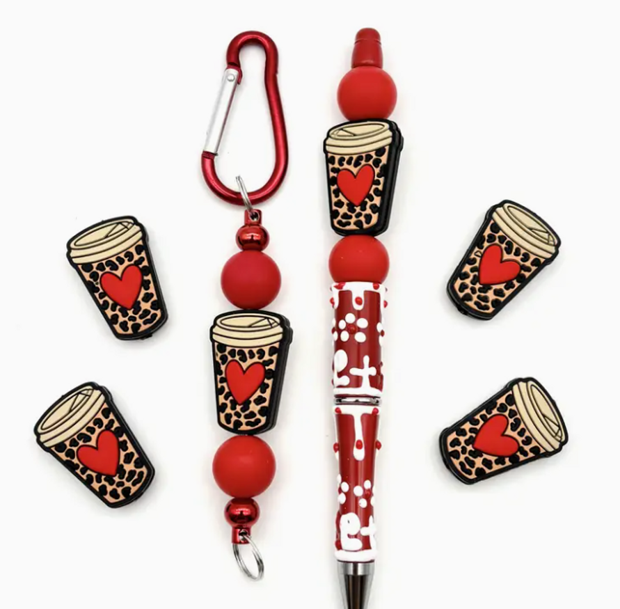 Coffee Cup Shape Leopard Pattern Bead Coffee Cup Shape Leopard Pattern Bead