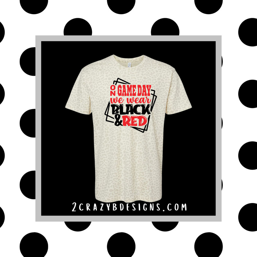 Red Black Game Day Leopard Tee/Sweatshirt