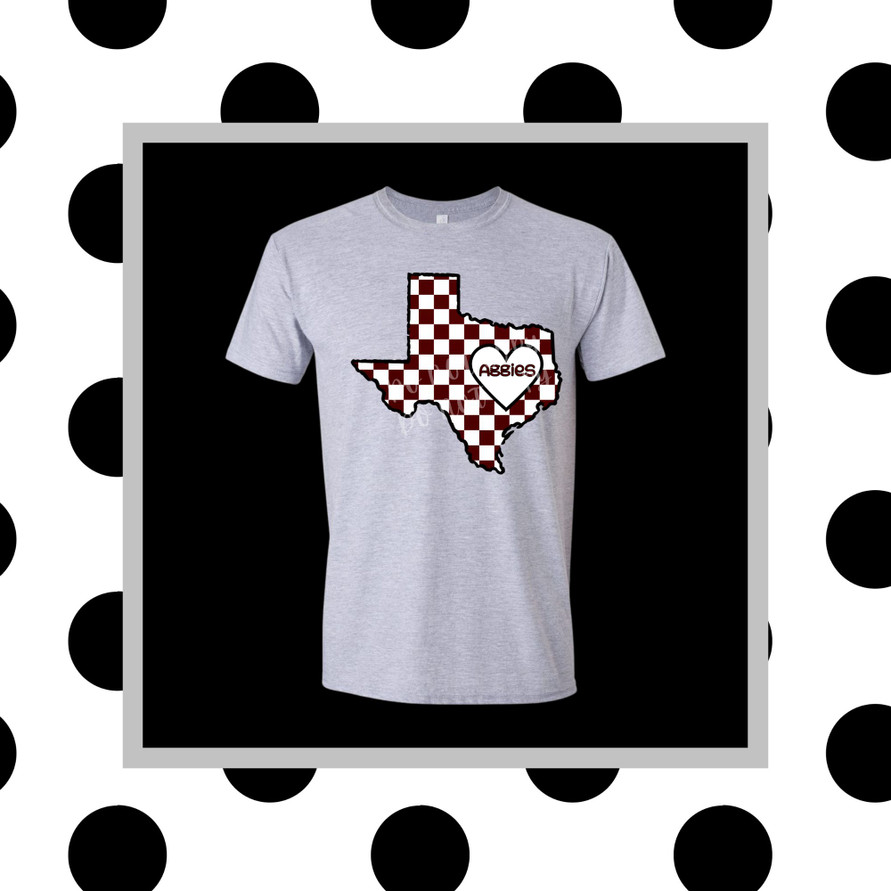 AGGIE  GRAYS  ツ-ピ-ス Graphic Tees - Aggies - 2 CRAZY B DESIGNS