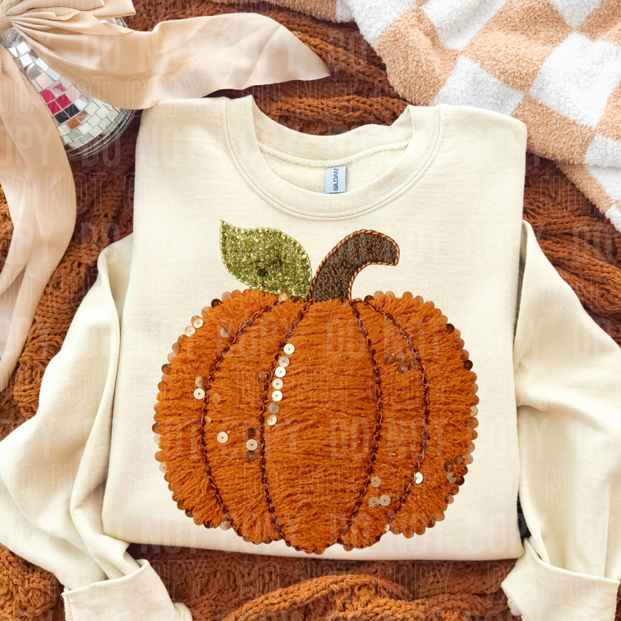 Pumpkin Faux Sequin Tee/Sweatshirt