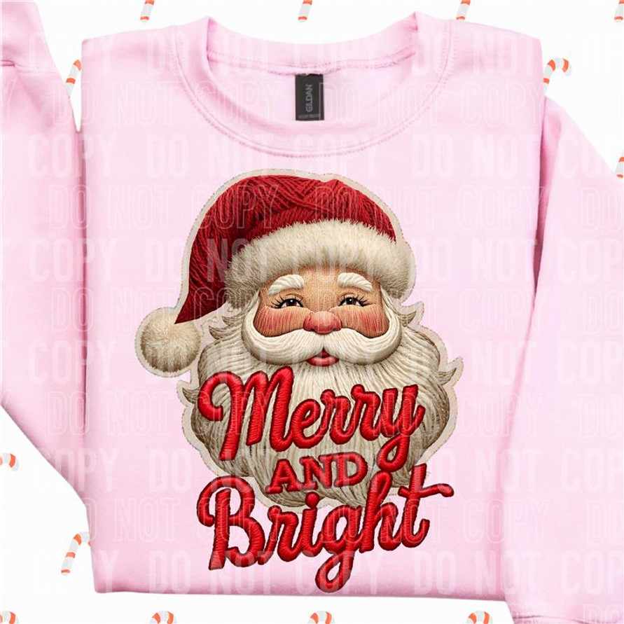 Merry and Bright Santa DTF Transfer
