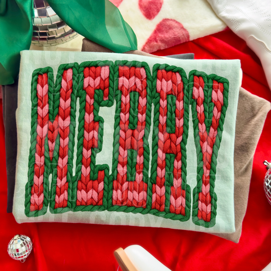 Merry Checkered DTF Transfer