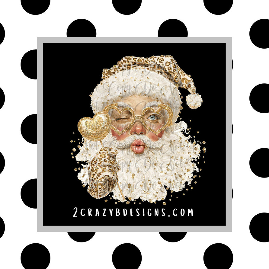 OVERSIZED Santa Heart Glasses DTF Transfer