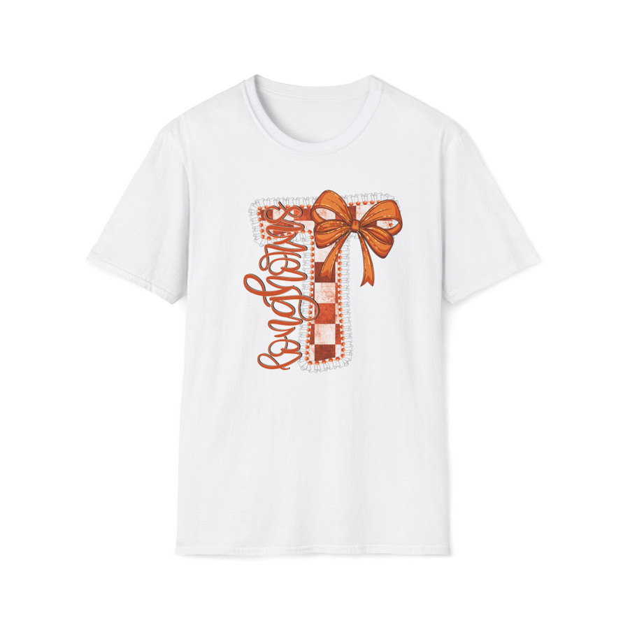 Longhorn Orange Bow Graphic Gildan Tee