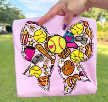 Tee — "Softball Bow"