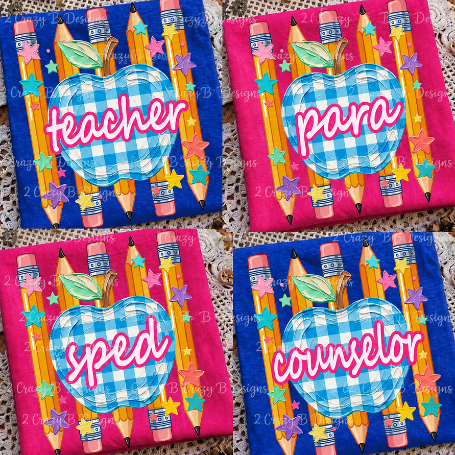 Pencil Apple Name Tee/Transfer