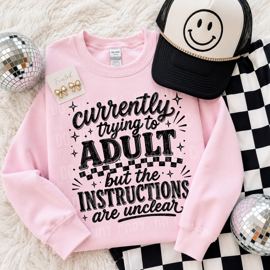 Currently Trying to Adult Tee/Transfer