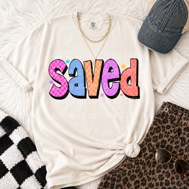 Saved Checkered Tee/Transfer