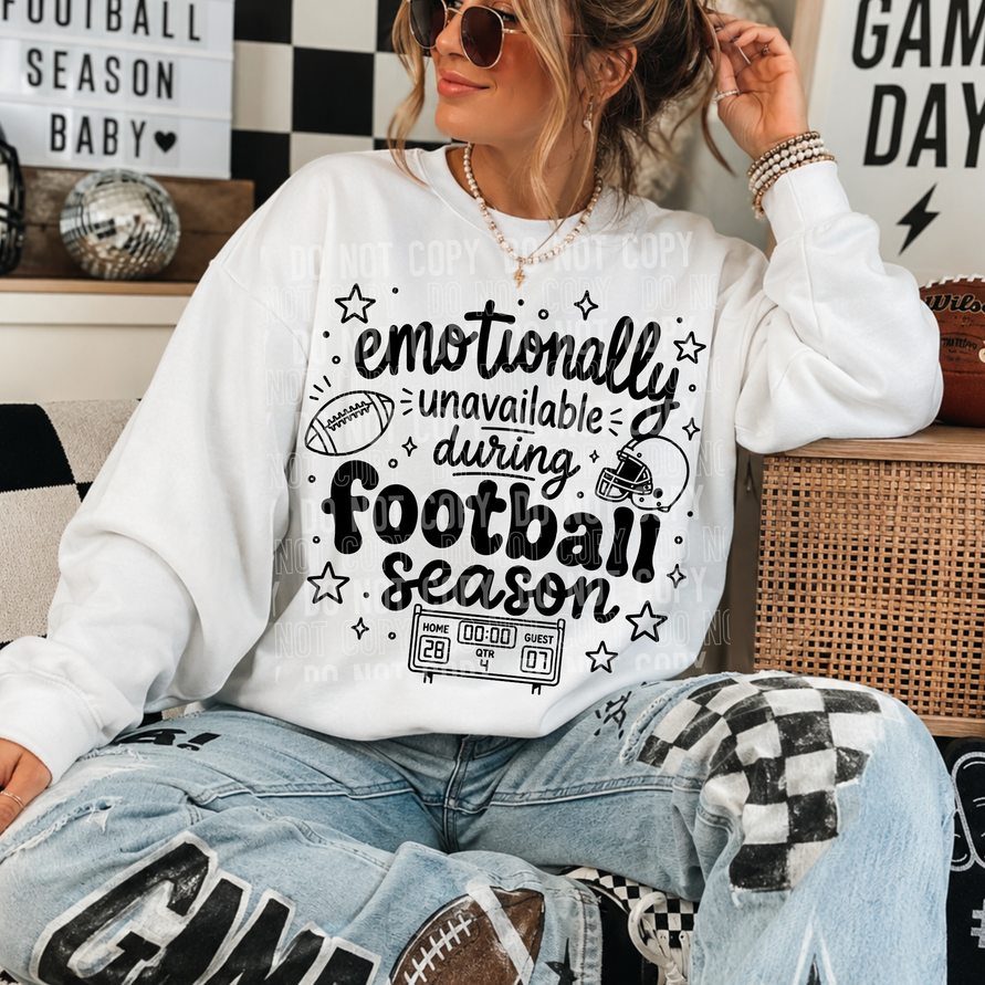 Emotionally Unavailable Football Season Tee/Transfer