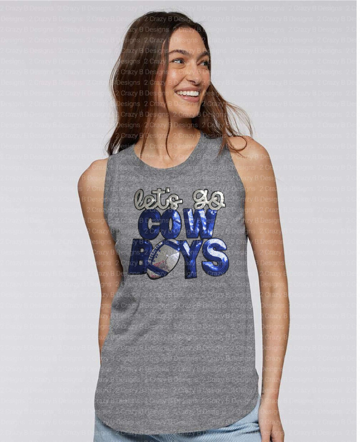Let's Go Cowboys Tank Sequin Patch