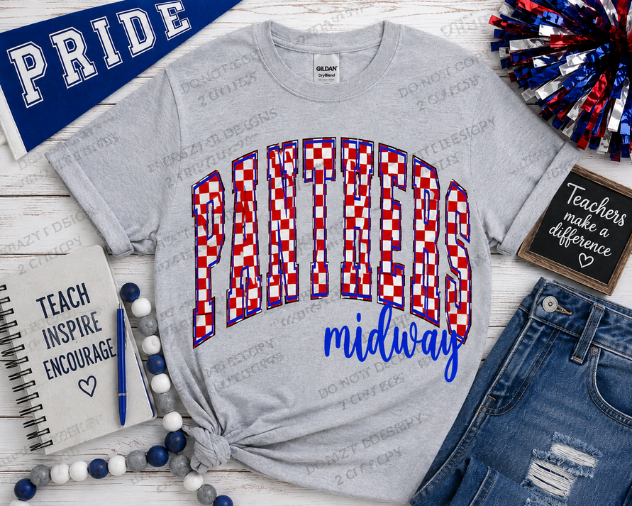 Checkered Midway Panthers Tee
