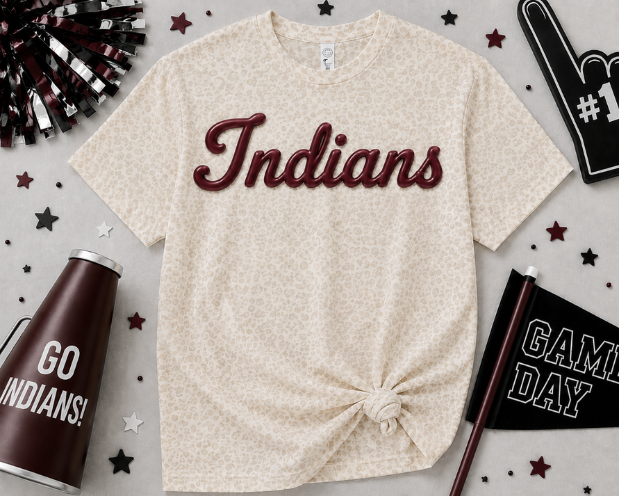 Indians Puff Leopard Tee