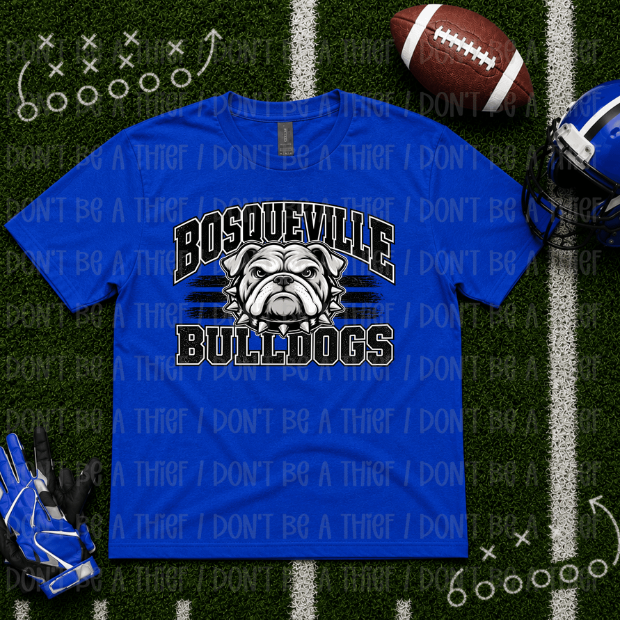 Bosqueville Bulldogs Stripes Tee
