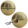 1/4-27 UNS Female Threaded - 1in Diameter Brass Ball - Unfinished Brass. Female Tapped Blind Hole. Fits a Harp!