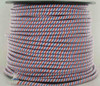 16/3 SJT-B Red/White/Blue Swirl Pattern Nylon Fabric Cloth Covered Lamp and Lighting Wire.