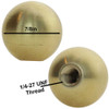 7/8in. Diameter Solid Brass Ball with 1/4-27 Female Tapped Blind Hole