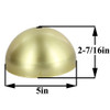 5in. Diameter Half Ball - Inner Piece - 1/8 ips. Slip - Unf. Brass