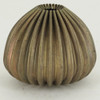 1-1/2in Tall Pear Shaped Ribbed Brass Ball with 1/8ips Slip Through Hole - Unfinished Brass