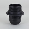 E-12 Black Fully Threaded Skirt Thermoplastic Lamp Socket Shade Ring and 1/8ips Threaded Cap