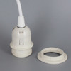 18ft. White Pre-Wired Threaded Socket with Switch 4ft From Plug End