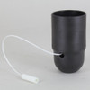 E-27 Black Pull-Switch Lampholder with 1/8ips threaded Cap. Rated Maximum 2A, 250V. ENEC Approved