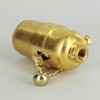 Pull Chain Smooth Shell Cast Lamp Socket - Unfinished Brass