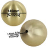 140mm (5-1/2in) Diameter Cast Brass Hollow Ball Sphere with 1/8ips (7/16in) Slip Through Top Hole and 10.5mm (0.413in) Bottom Hole. Approximately 0.2in Thickness. For use with BBCS140PLUG 10.5mm Ball Plug