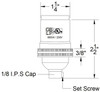 E-26 Keyless Socket with 1/8ips. Female Threaded Cap - Unfinished Aluminum