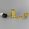 Aluminum E-26 Single Turn Rotary Knob Socket with 1/8ips. Female Cap - Polished Gilt Finish