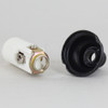 Black Finish E-12 Threaded Socket with Shade Ring and Porcelain Interior and Captive Ring