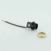 E12 Base Phenolic Candelabra Socket Threaded Body with Brass Shoulder Ring and Wire Leads