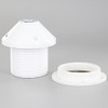 E27 White Threaded Skirt Pendant Style Lamp Holder with 1/8ips Threaded Cap