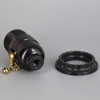 E-26 Base Phenolic Brass Pull Chain Socket with Threaded Shell and Shade Ring with 1/8ips. Bottom