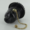 E-26 Base Phenolic Brass Pull Chain Socket with Threaded Shell and Shade Ring with 1/8ips. Bottom